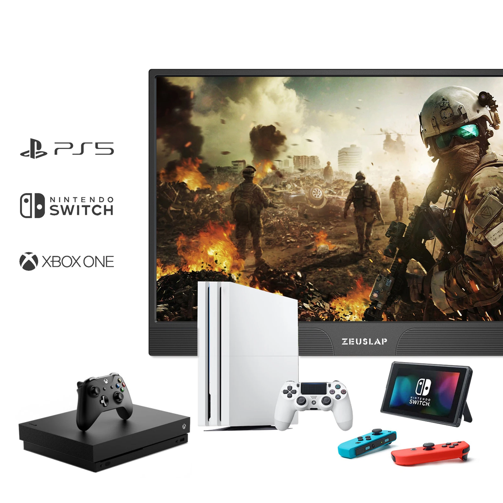 ZEUSLAP ޴ , USB C Ÿ HDMI ȣȯ ǻ ÷, PS4 ġ Xbox One Ʈ ޴, 15.6 ġ