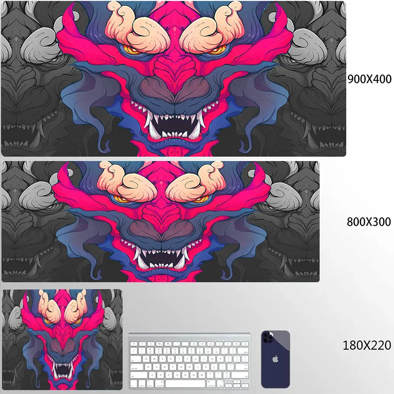 thumbnail image 1 of Alfombrilla de ratón con diseño de dragón, tapete de escritorio en blanco y negro, para ordenador portátil, teclado de Anime japonés para videojuegos, alfombrilla de goma para mesa, alfombrilla para r, 1 of 5