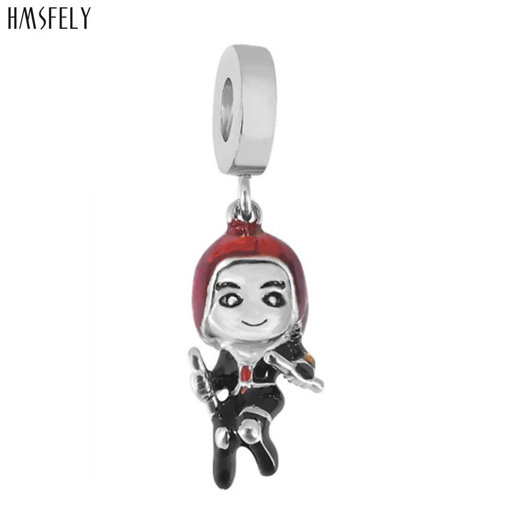 

HMSFELY Red Hair Girl Pendant For Women Bracelet Necklace Jewelry Making Accessories Charm Bracelets Parts