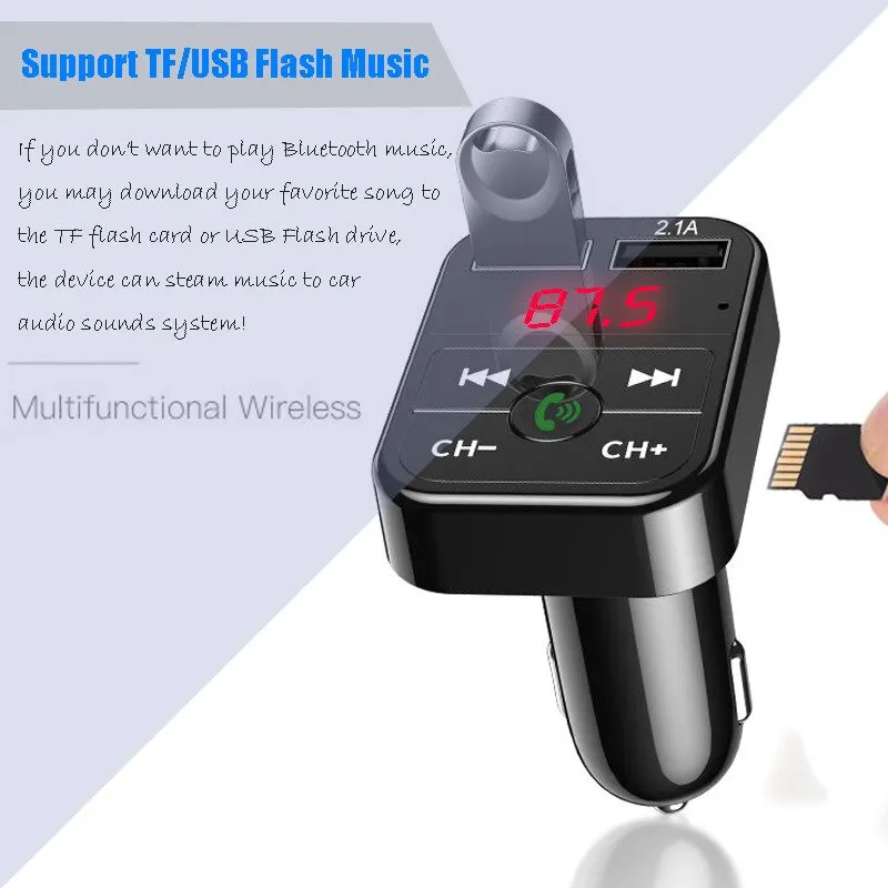 Bluetooth Mp3 Receiver Car Handsfree Call Fm Card Insertion Machine Usb Multifunction With Music Usb Drive