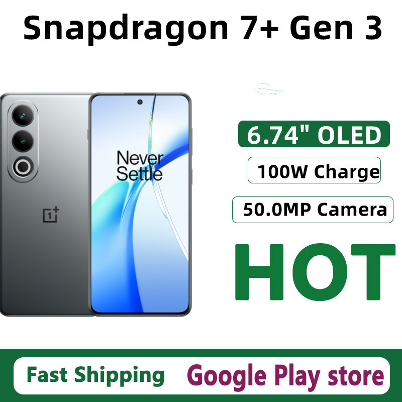 Original Oneplus Ace 3V Mobile Phone Snapdragon 7+ Gen 3 Android 13.0 Face ID 6.74" OLED 120HZ 100W Charge 50.0MP Camera 5500mAh