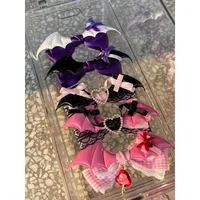 Lolita hair accessory Black Pink lace bow clip sweet girl hairpin ﻿ 3