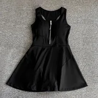 Tennis Skirt Casual Half Zipper Sports Fitness Dress Anti-Running High Waist Slim Golf Yoga Dress - Image 5