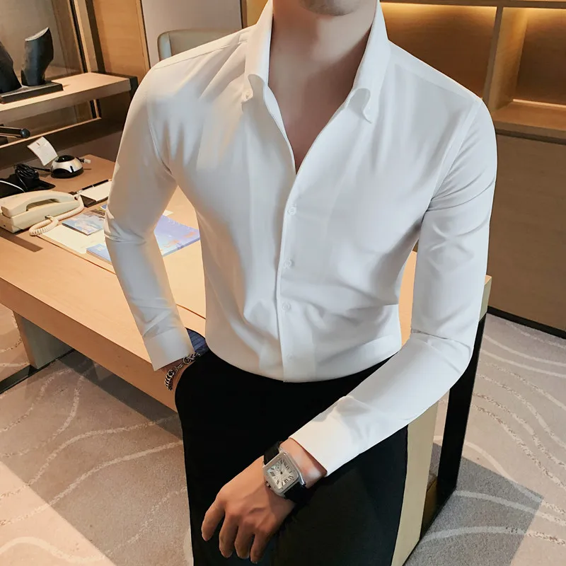 La Camisa de Negocios Elegante de Color Sólido para Hombre Pantelleria main image 1