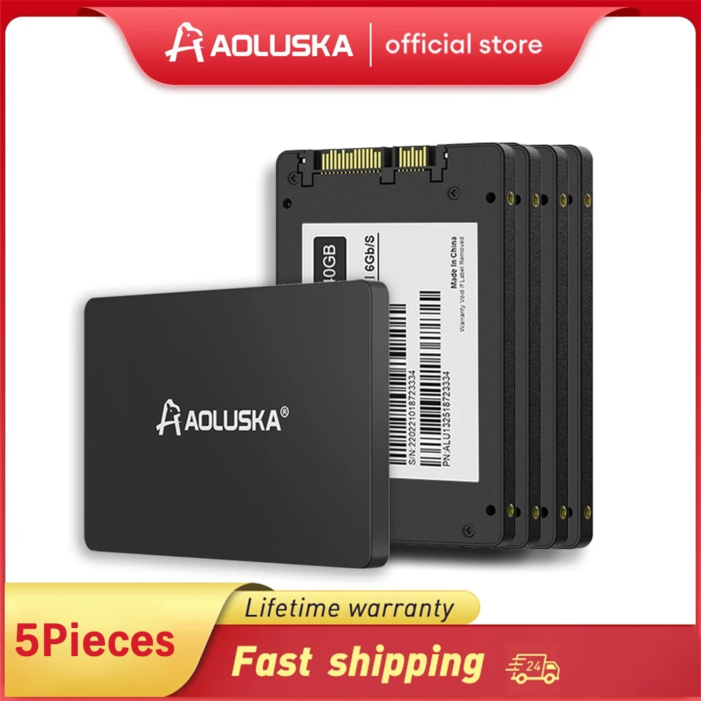 

AOLUSKA 5Pcs SSD Hard Disk Sata 3 120GB 128GB 240GB 256GB 480GB 512GB 1TB 2TB HDD Internal Solid State Drive For Desktop Laptop