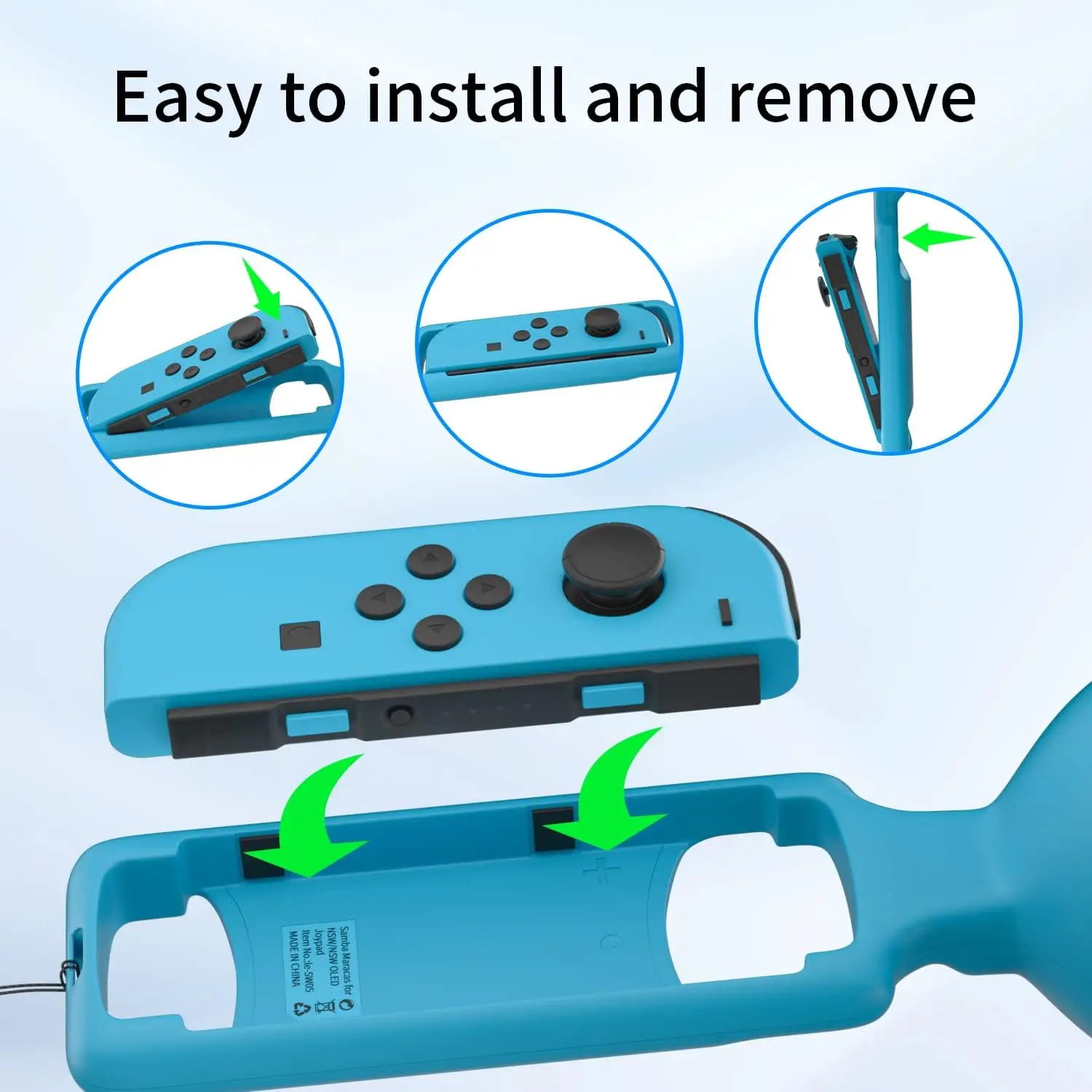 For NS Switch Sand Hammer Game Grips Set for Switch OLED Small Handle Sand Hammer Somatosensory Game Controller 2 Packs