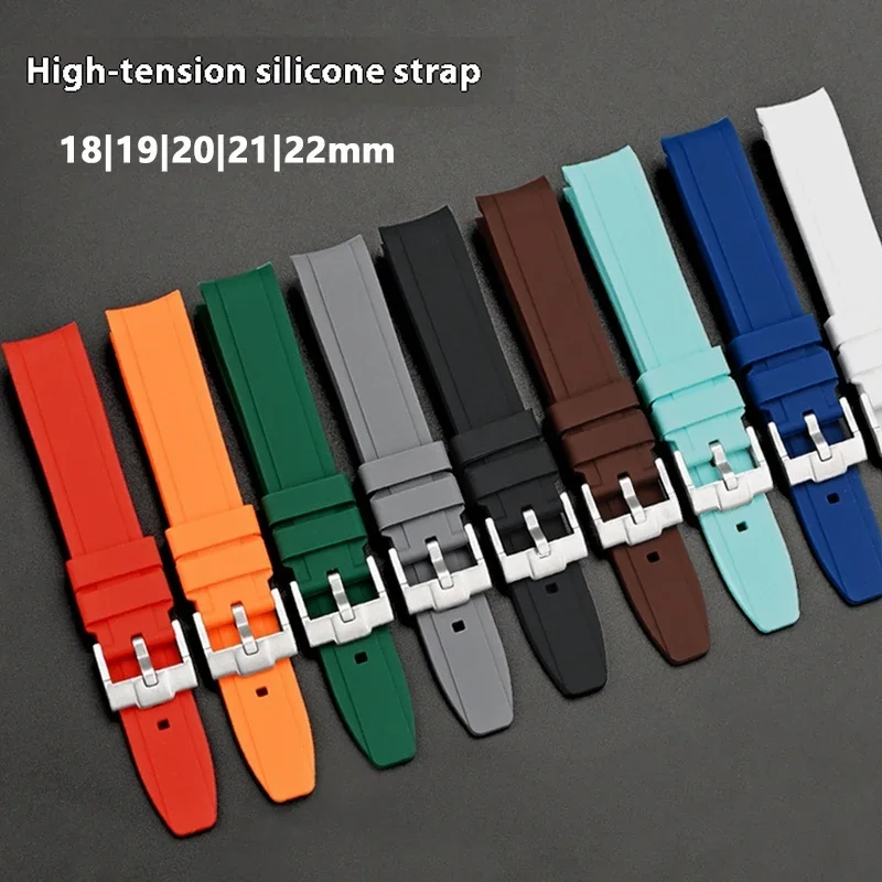 High Tensile Silicone Strap with Universal Curved End and Butterfly Buckle