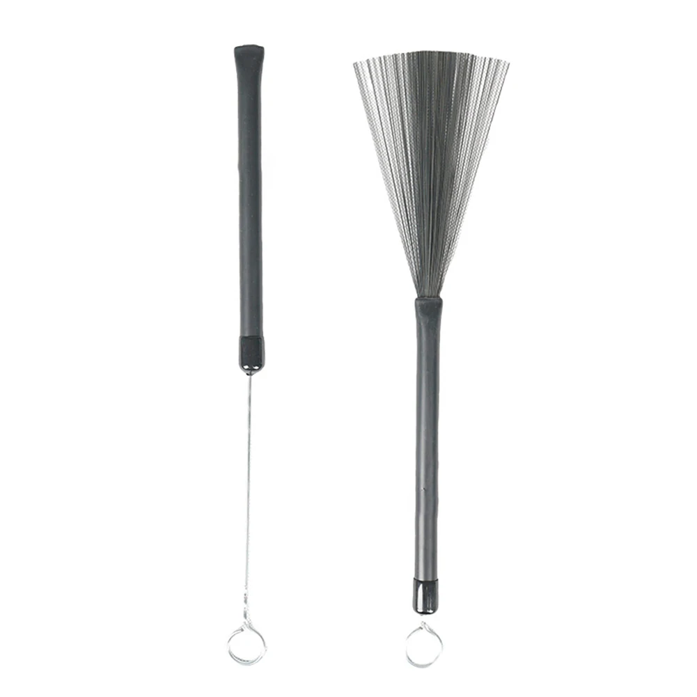 Drum Sticks Drum Percussion Accessories 1/2pcs Jazz Drum Brushes 33.5cm Retractable Steel Wire Brushes With Anti-slip Plastic Handle Percussion Drumsticks Accessories