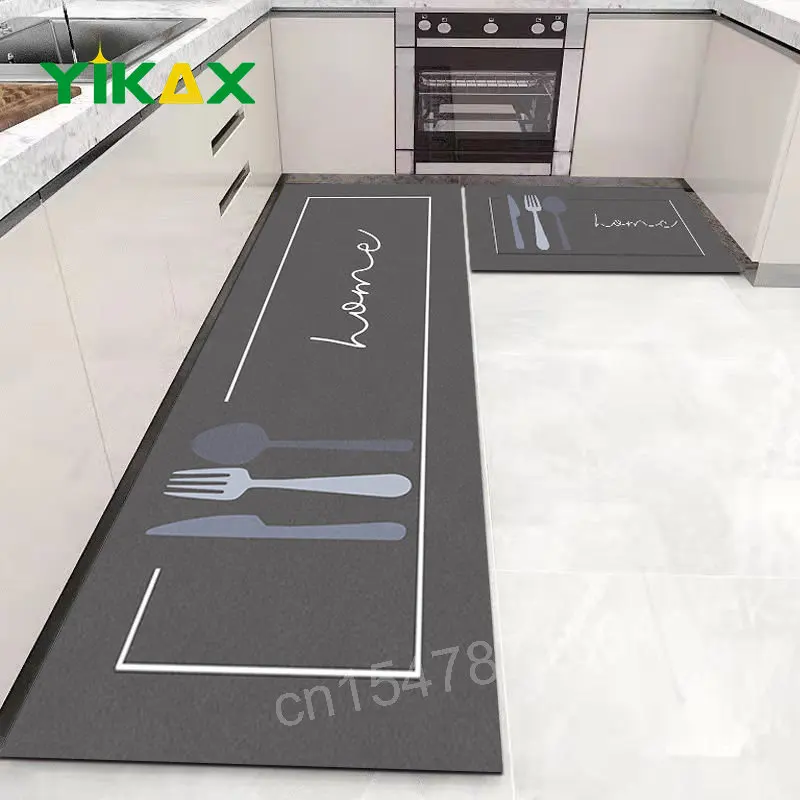 

Kitchen Floor Mat Bedroom Living Room Long Soft Rug Hallway Decor Carpet Bathroom Entrance Doormat Anti Slip Absorb Water Mat