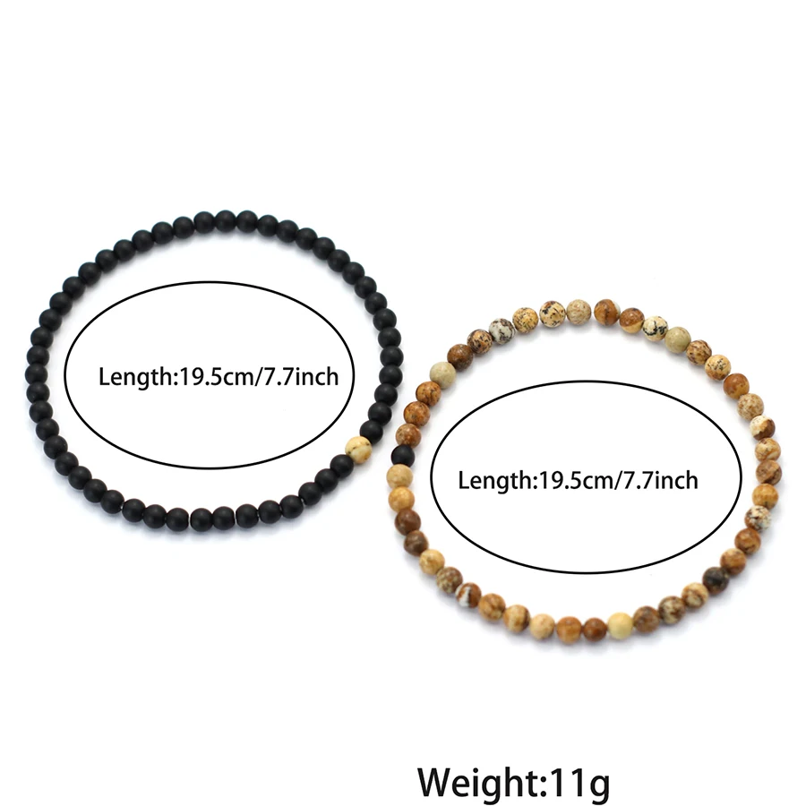 Tiger Eye Turquoise Beaded Men Bracelet Set