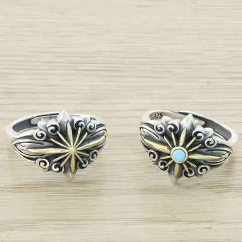 

Популярное в Японии красивое темпераментное кольцо из чистого серебра на указательный палец крест звезда кольцо с широким лицом Модные индивидуальные ювелирные изделия из тайского серебра