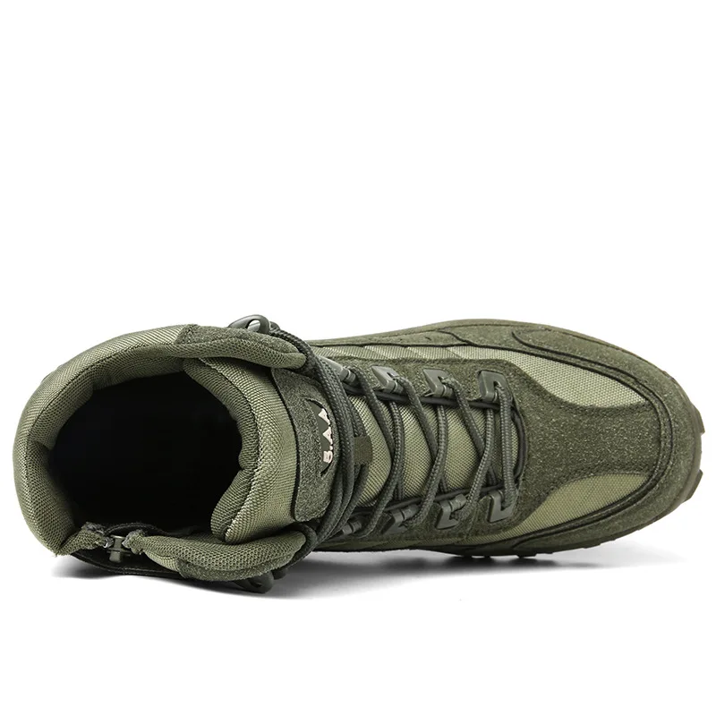 Autumn Winter Waterproof Green Men's Military Boots Outdoor Trekking Shoes Breathable Chunky Tactical Boots Men botas militares