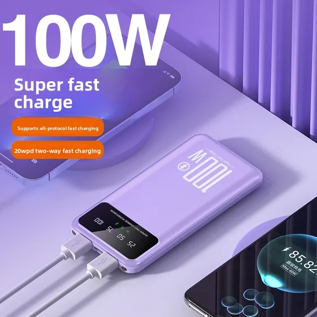 Nouvelle batterie externe 2025 30000mAh Haute capacité 100W Charge rapide Chargeur portable Batterie externe pour iPhone Huawei 1