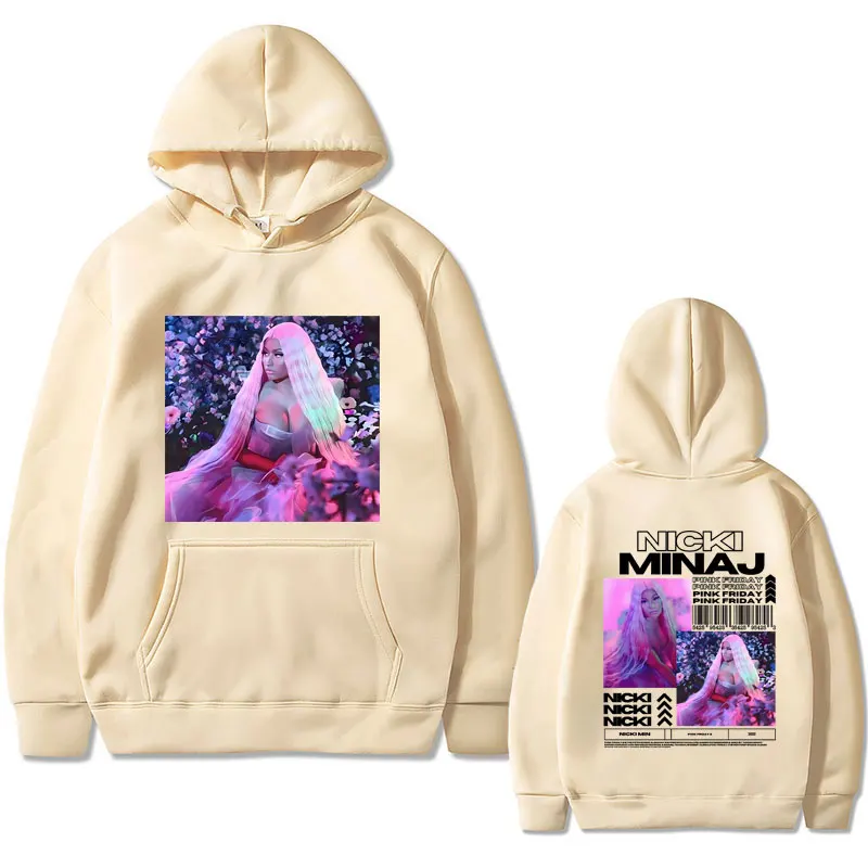 Nicki Minaj Pink Friday Album Print Hoodie Men's Hip Hop Oversized Streetwear Men Women Fashion Hoodies Male Vintage Sweatshirt