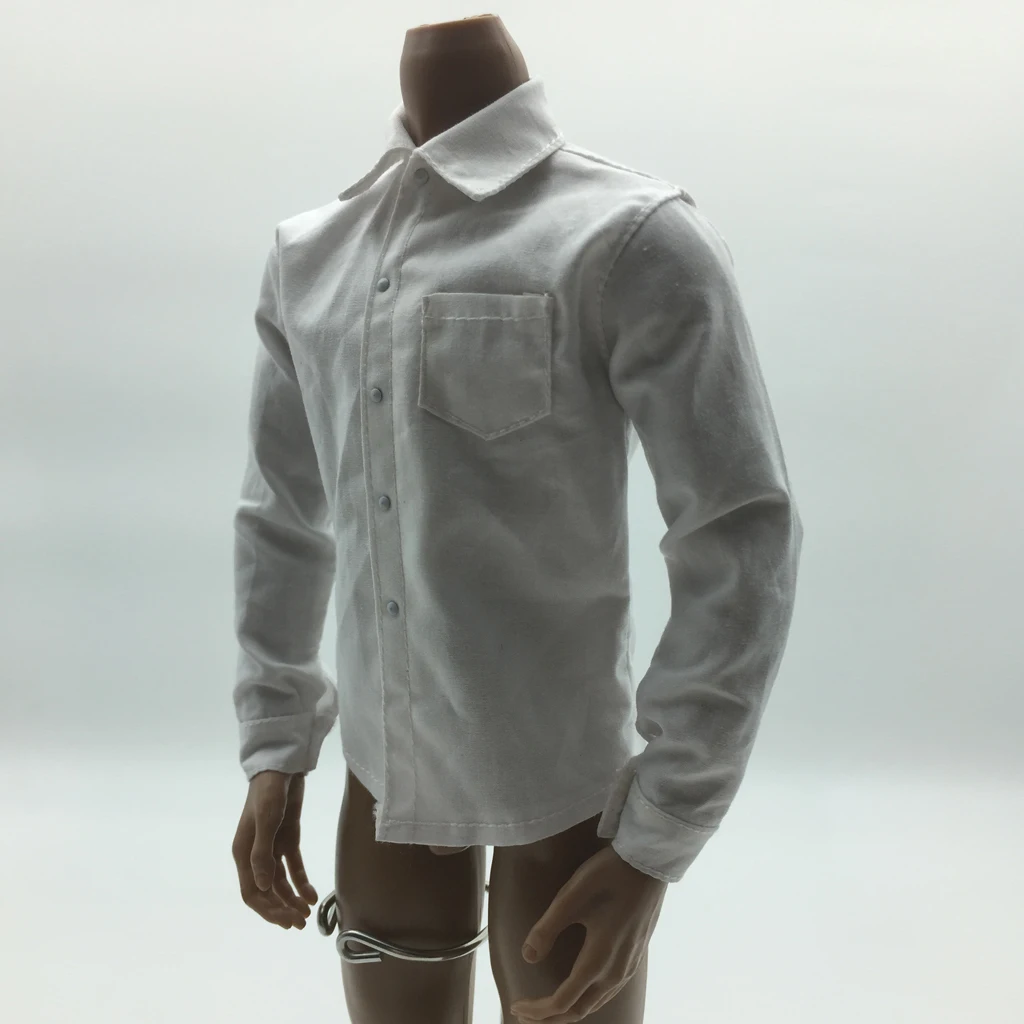 MALE OUTFIT WHITE SHIRT For 12INCH ACTION FIGURE BODY 1/6 Scale doll clothes accessories