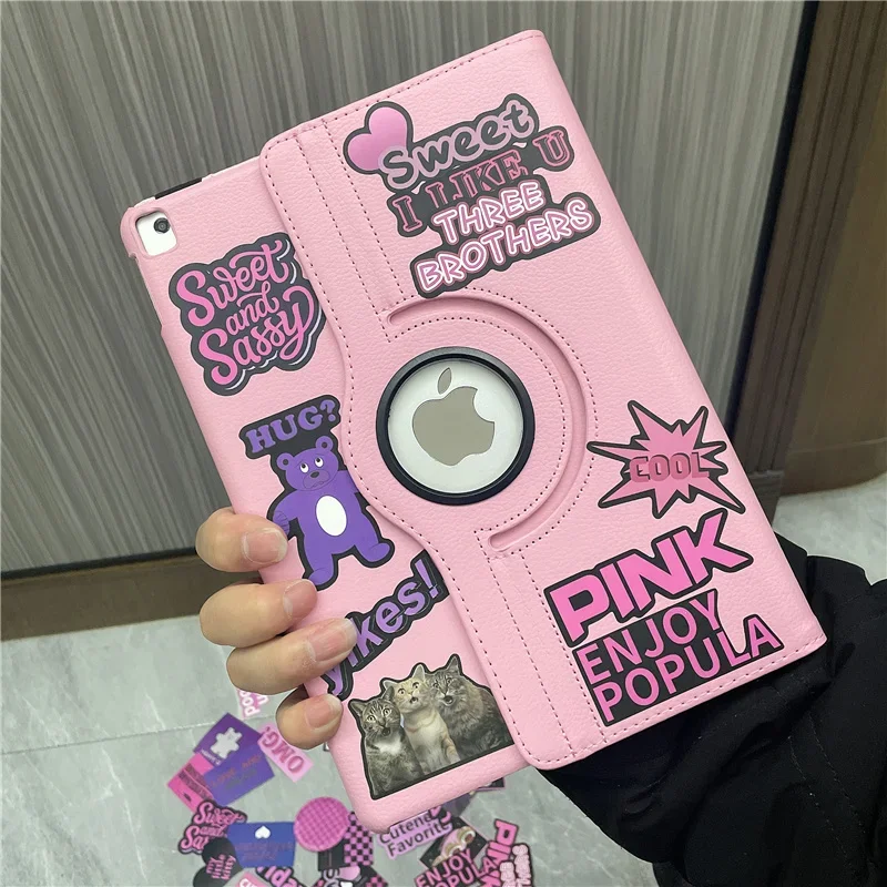 Capa Rotativa para Ipad Adesivo 360 10.2 7th 8th 9th Gen Capa do Ipad Ipad A2197 A2270 A2428 A2602 Ipad 9.7 Mini Pro 11