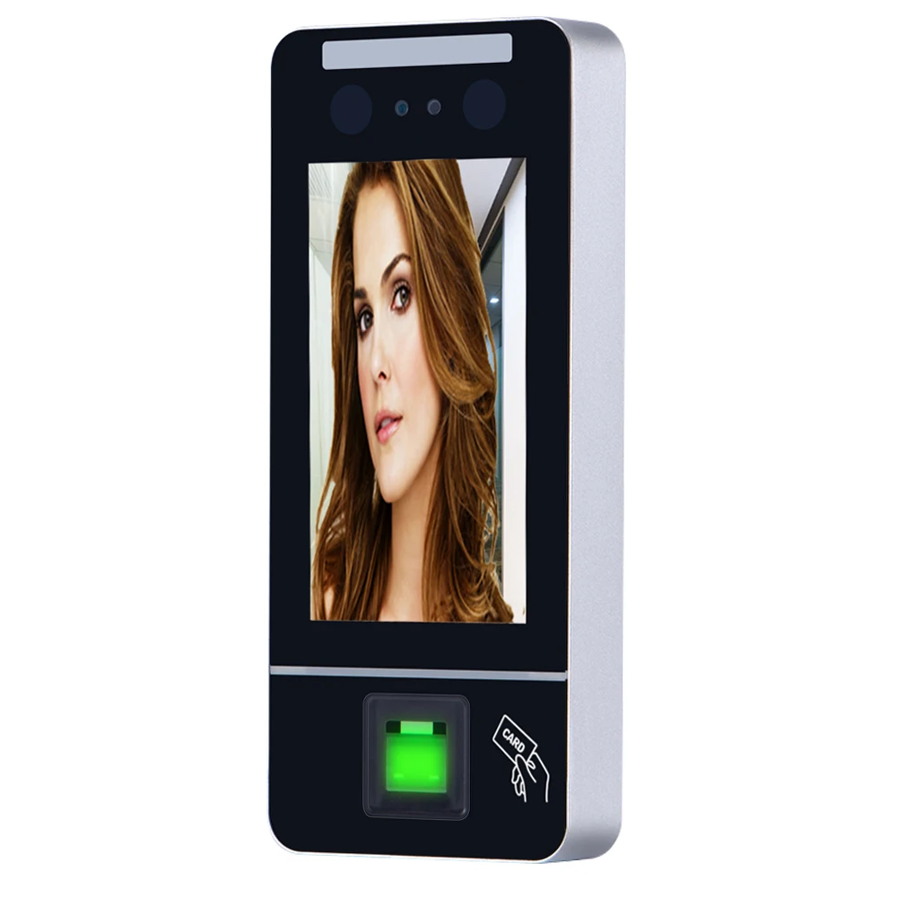 Realand F88 Dynamic Face Access Control Fingerprint Time Attendance Machine with 5 inch Touch Screen Aluminium Alloy Casing