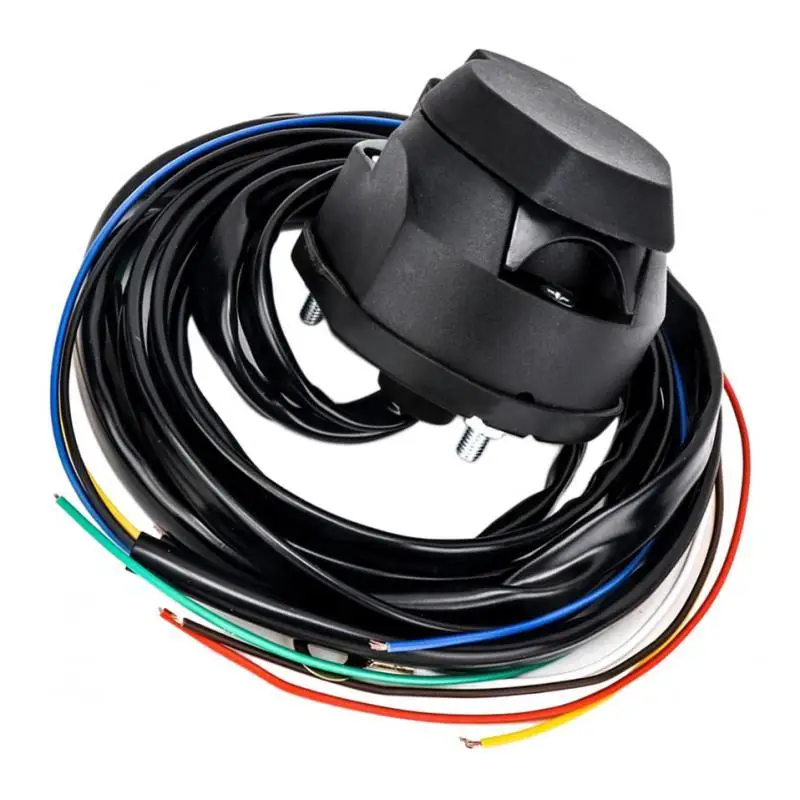 7Pin Trailer Socket Cable 5ft Wire Europe Car Trailer Wiring Connector Parts trailer socket trailer plug socket