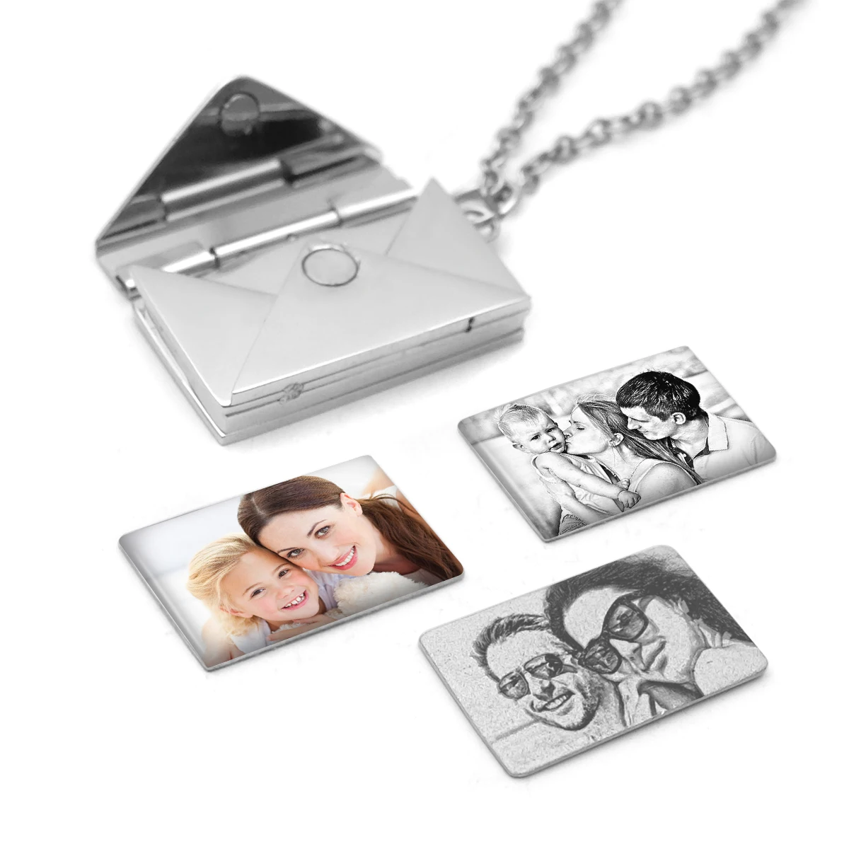 Personalized Photo Necklace Love Letter Envelope Pendant Mom Necklace Pull-Out Envelope Necklace Valentine Day Mother Day Gift custom engraving photo locket necklace personalized love letter envelope photo pendant locket couple necklace mother s day gift