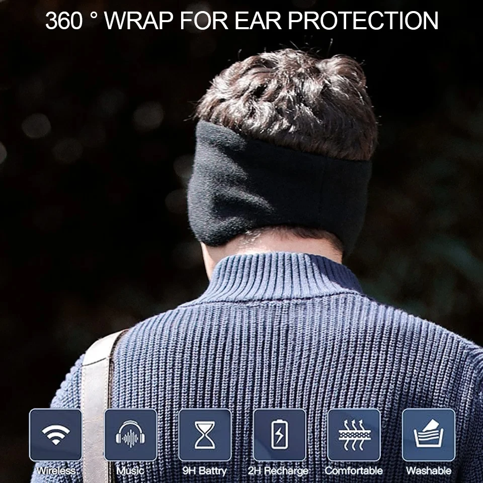 Wireless Bluetooth Headphones Unisex Sports Music Winter Earmuffs with Mic Outdoor Earflap Protection Ear-Muffs Ear Cover