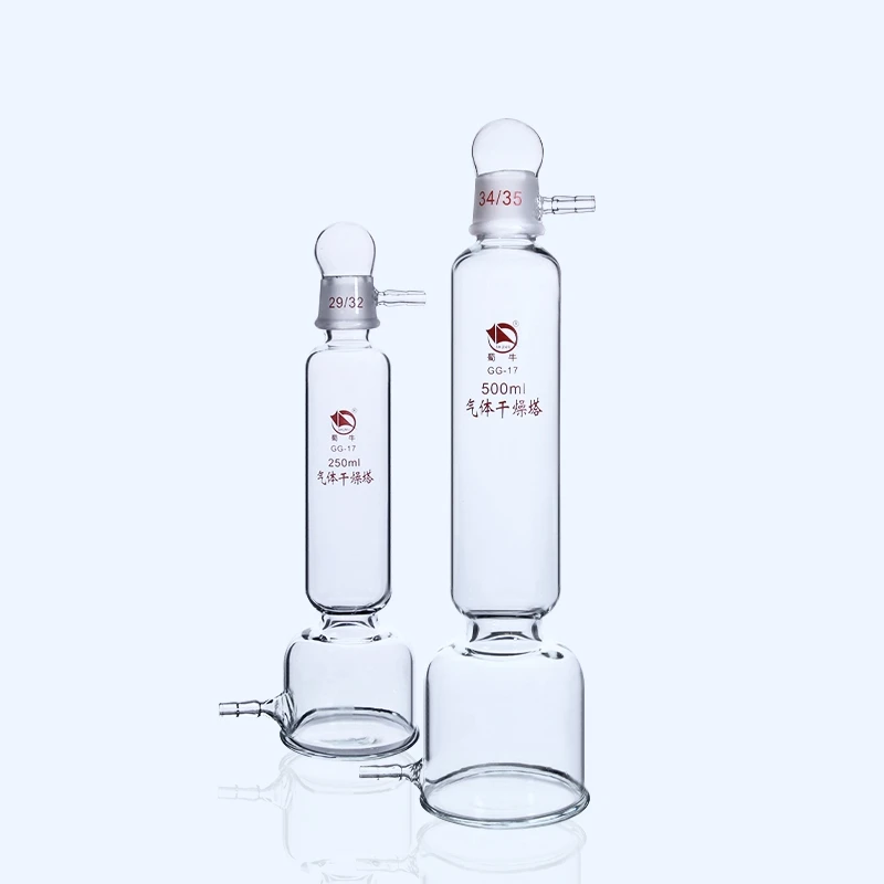 고 붕규산염 유리 건조 장치, 투명 유리 건조탑, 실험실 건조 장비, 250mL/500mL 가스