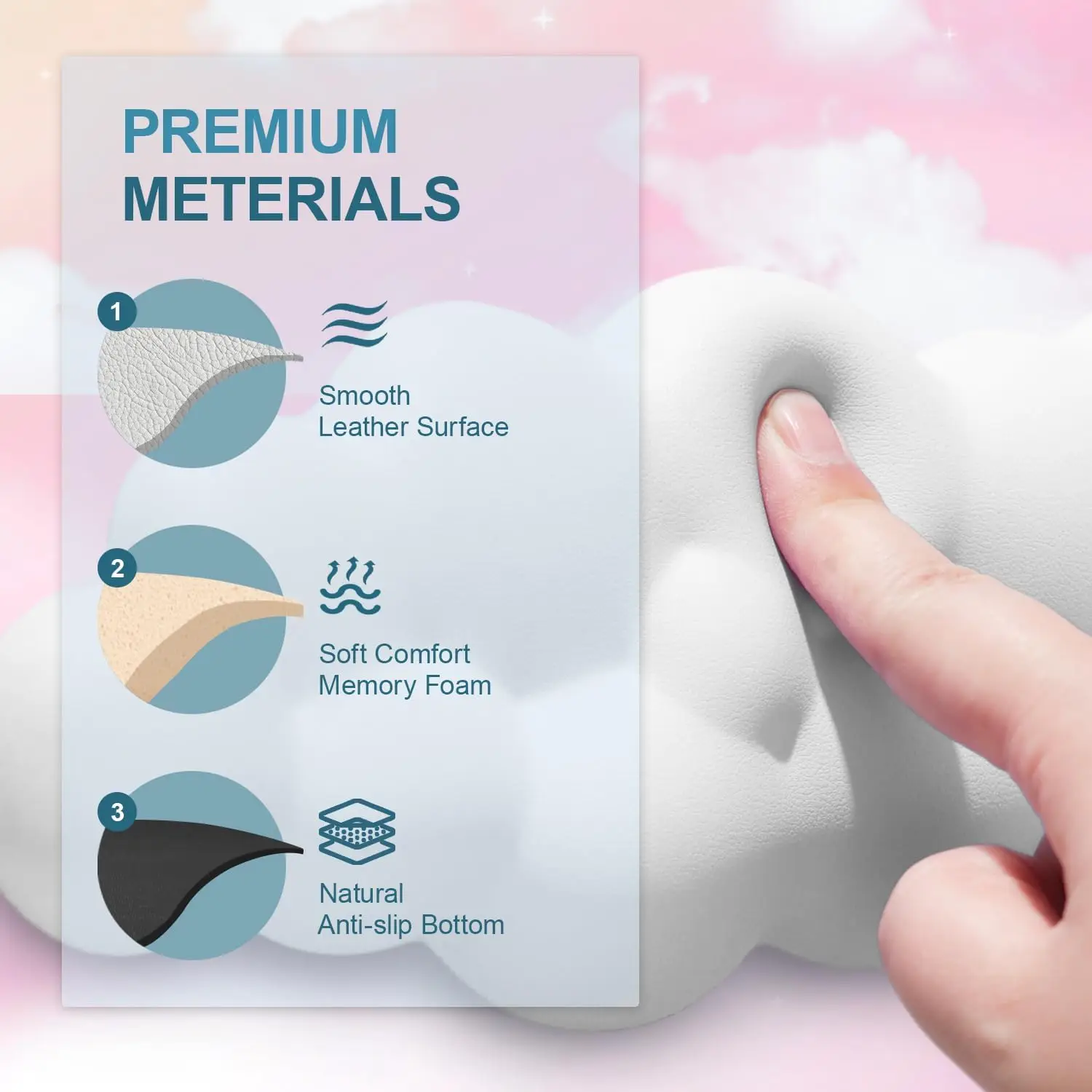 Keyboard Cloud Wrist Rest Memory Foam Keyboard Palm Rest Ergonomic Keyboard Pad Wrist Support for Pain Relief Mouse Pad Rest