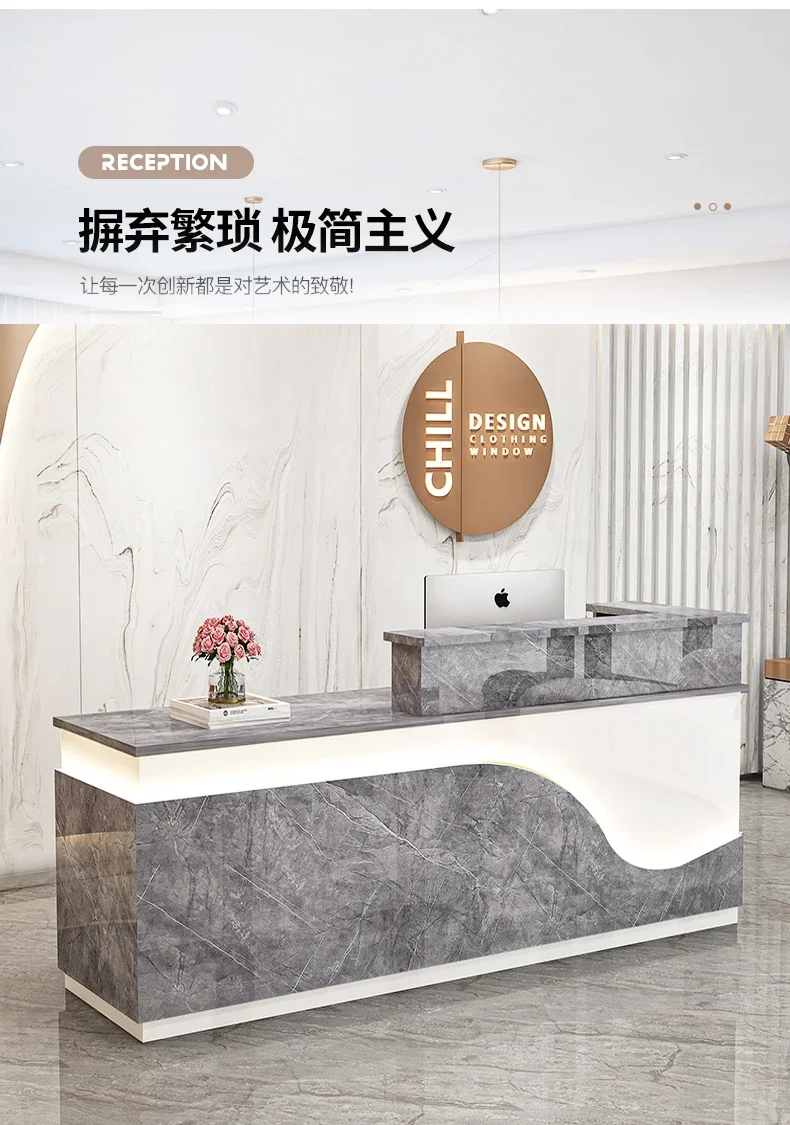 Description Picture 2 of itemLights Luxury Reception Stand Speech Modern Nordic Reception Offices Executive Podium Muebles De Recepcion Bar Furniture Counter