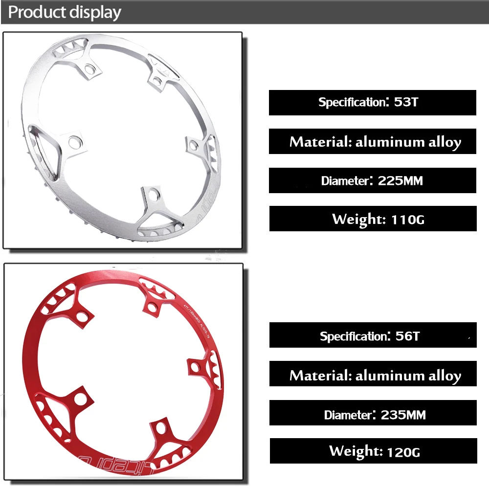 Bikes Single Chainwheel Crank 45T/47T/53T/56T/58T Integrated Single Chainwheel for 170mm Crank Chain Ring Parts 130BCD for bike chainring,bike crank,bike crankset,bicycle parts