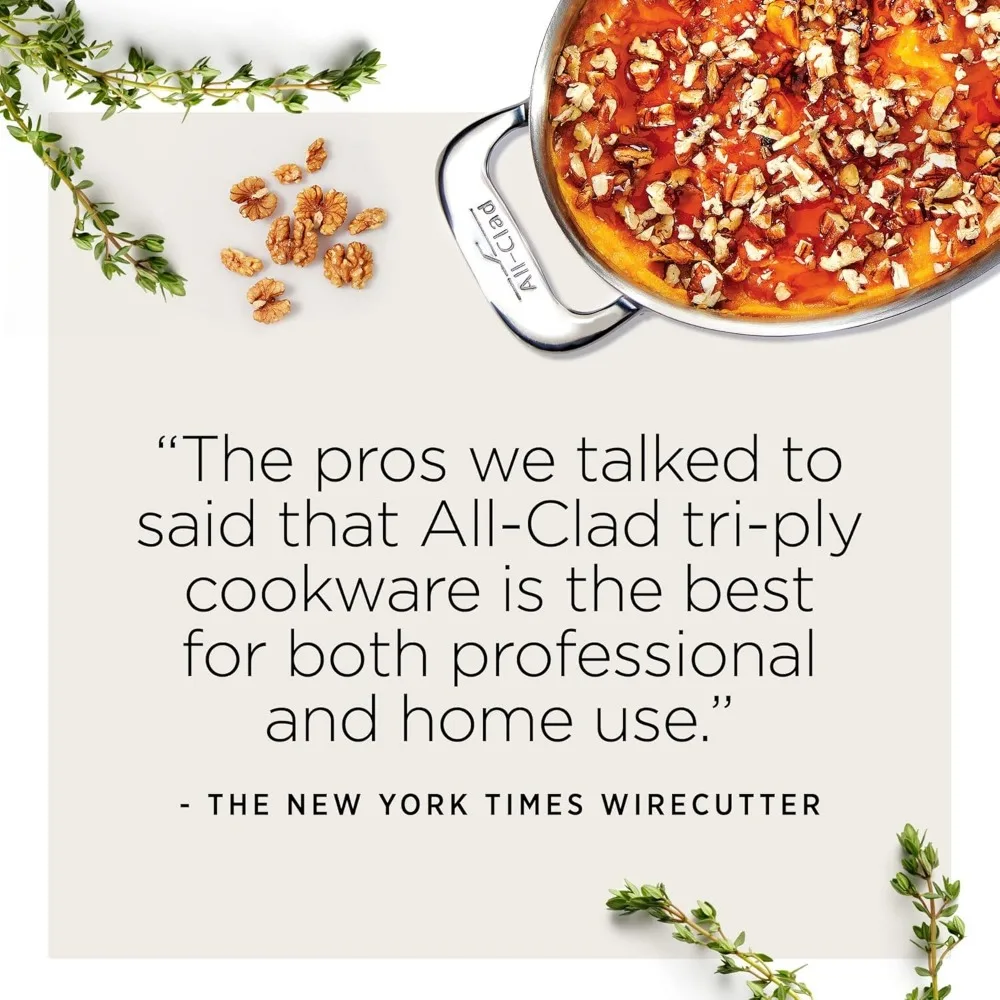 All-Clad D3 3-Ply Stainless Steel Non stick Fry Pan 12 Inch, Induction Compatible, Oven Broiler Safe 500F Nonstick Skillet, Kitc