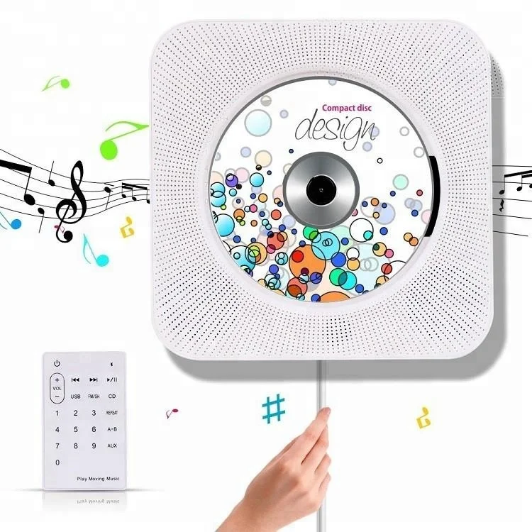 

Portable CD Music Player Wireless Wall Mountable Home Audio Boombox with Remote Control FM Radio Built-in HiFi Speakers, MP3