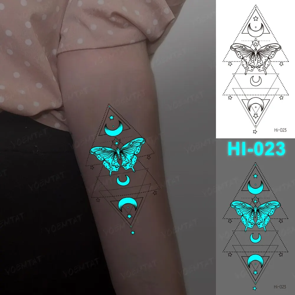 4er-Pack Leuchtende Temporäre Tattoos – Für Erwachsene & Kinder, Wasserfest, Im Dunkeln Sichtbar