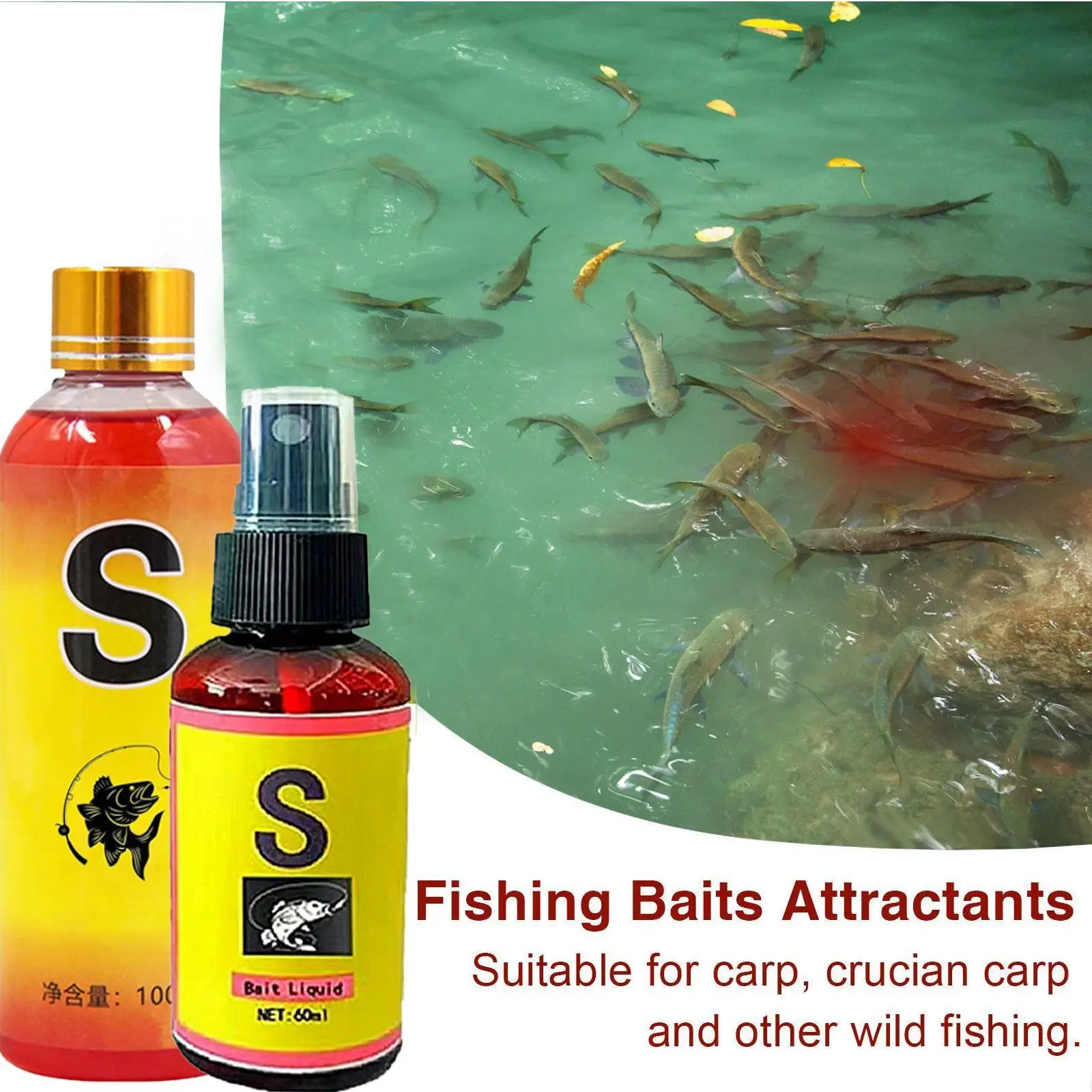 60ml/100ml Fishing Baits Attractants Crucian Carp Grass Fishing