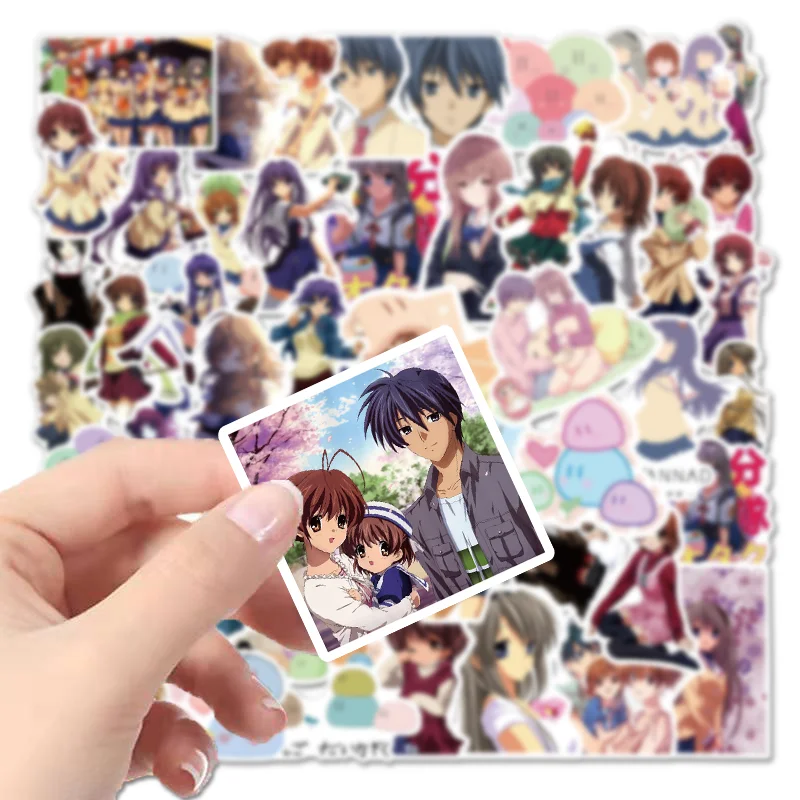 

10/50pcs Anime CLANNAD Graffiti Cartoon Stickers Aesthetics DIY Skateboard Guitar Luggage Laptop Car PVC Stickers Packs Decals