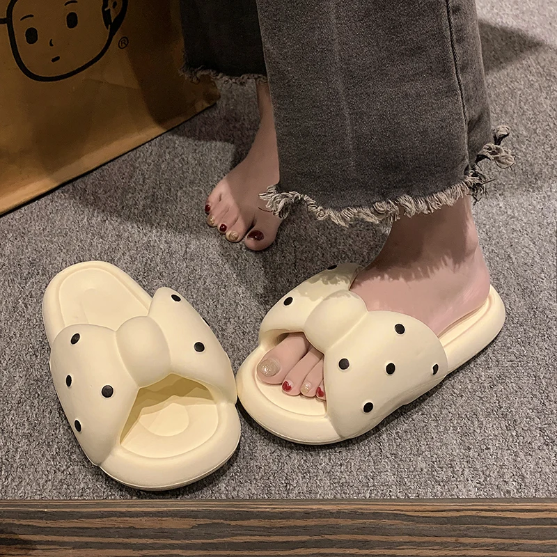 Butterfly-knot Slipper Women Girls Summer Slippers Woman Fashion Ins Home Bathing Anti-Slip Slippers Shoes For Girls 3