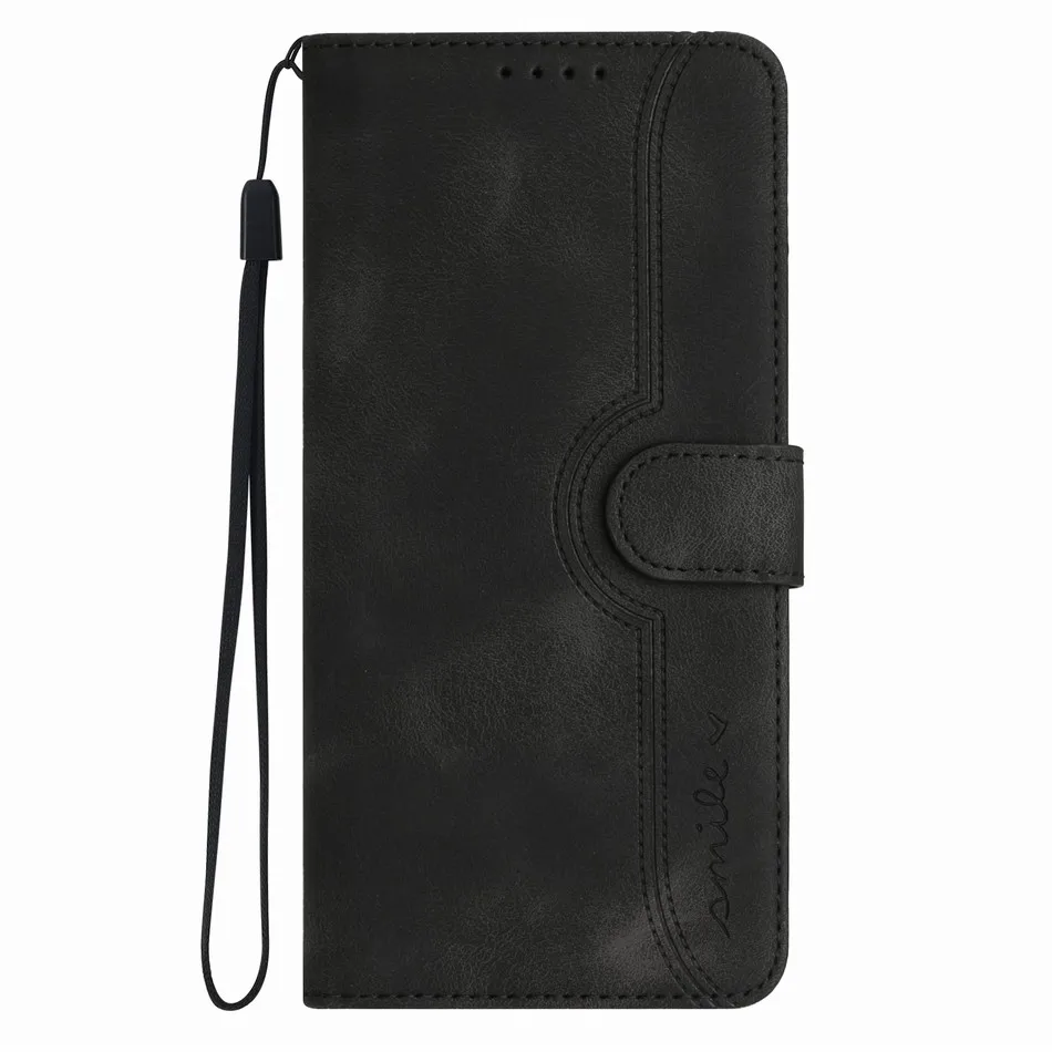 Charming Smile Wallet Flip Phone Case with Card Slots and Protective Cover