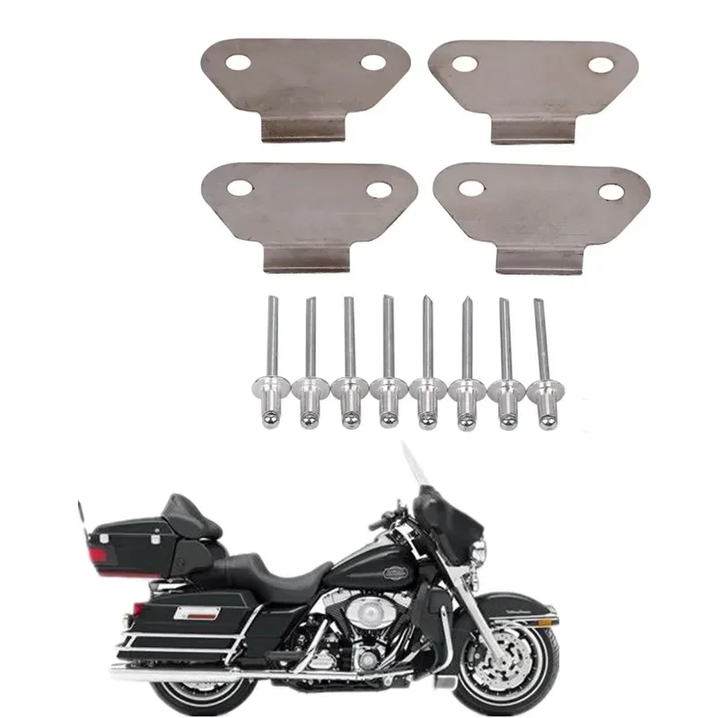 4pc Hard Saddlebag Lid Plates For Harley Touring Models 1993-2013 - Aluminum & Steel