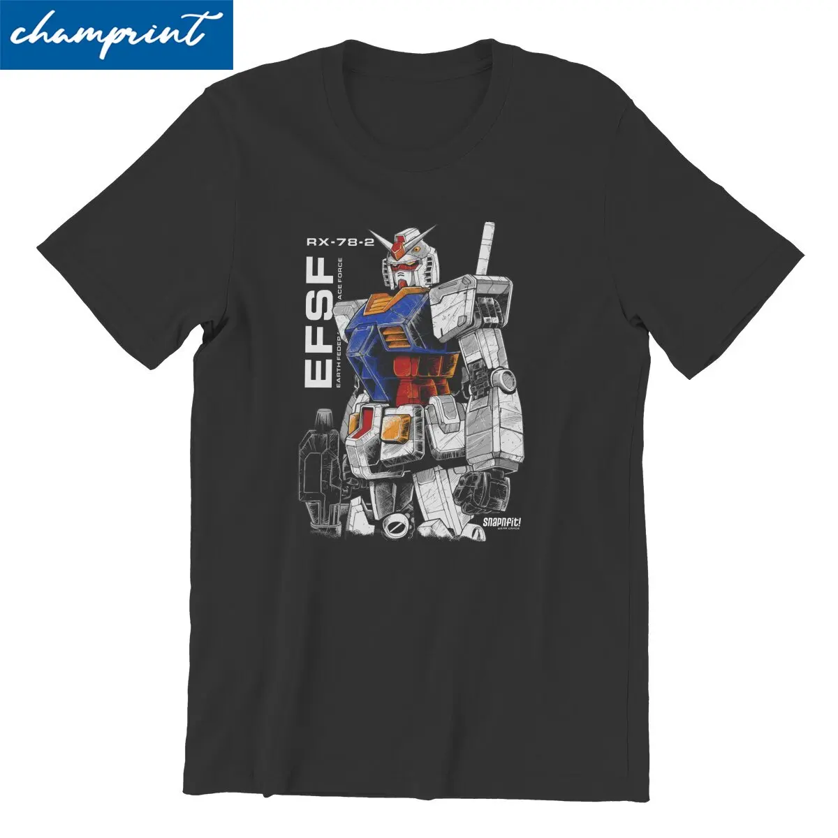 Gundam Robot  T-Shirts for Men O Neck Pure Cotton T Shirt  Short Sleeve Tee Shirt 4XL 5XL Clothing