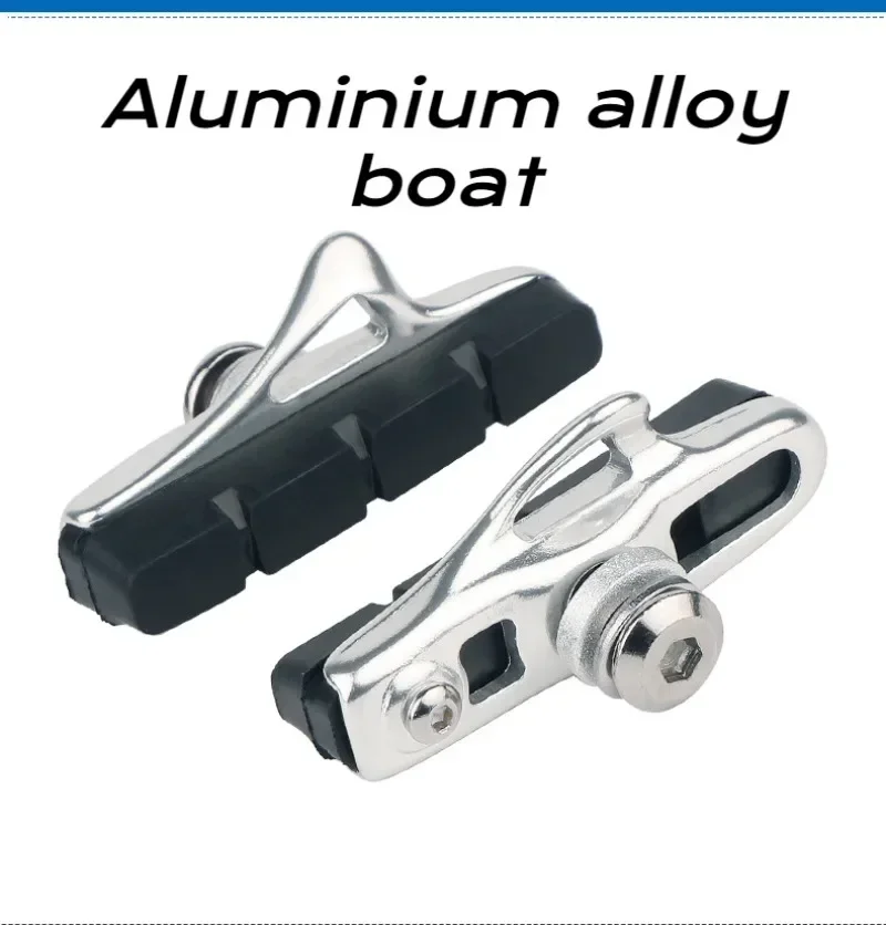 Ein Paar 55 mm Bremsbeläge für Rennräder mit Metallringen, C-Bremsbeläge, austauschbare Bremsblöcke, Aluminiumlegierungsblock, Fahrradteile – Detail 6