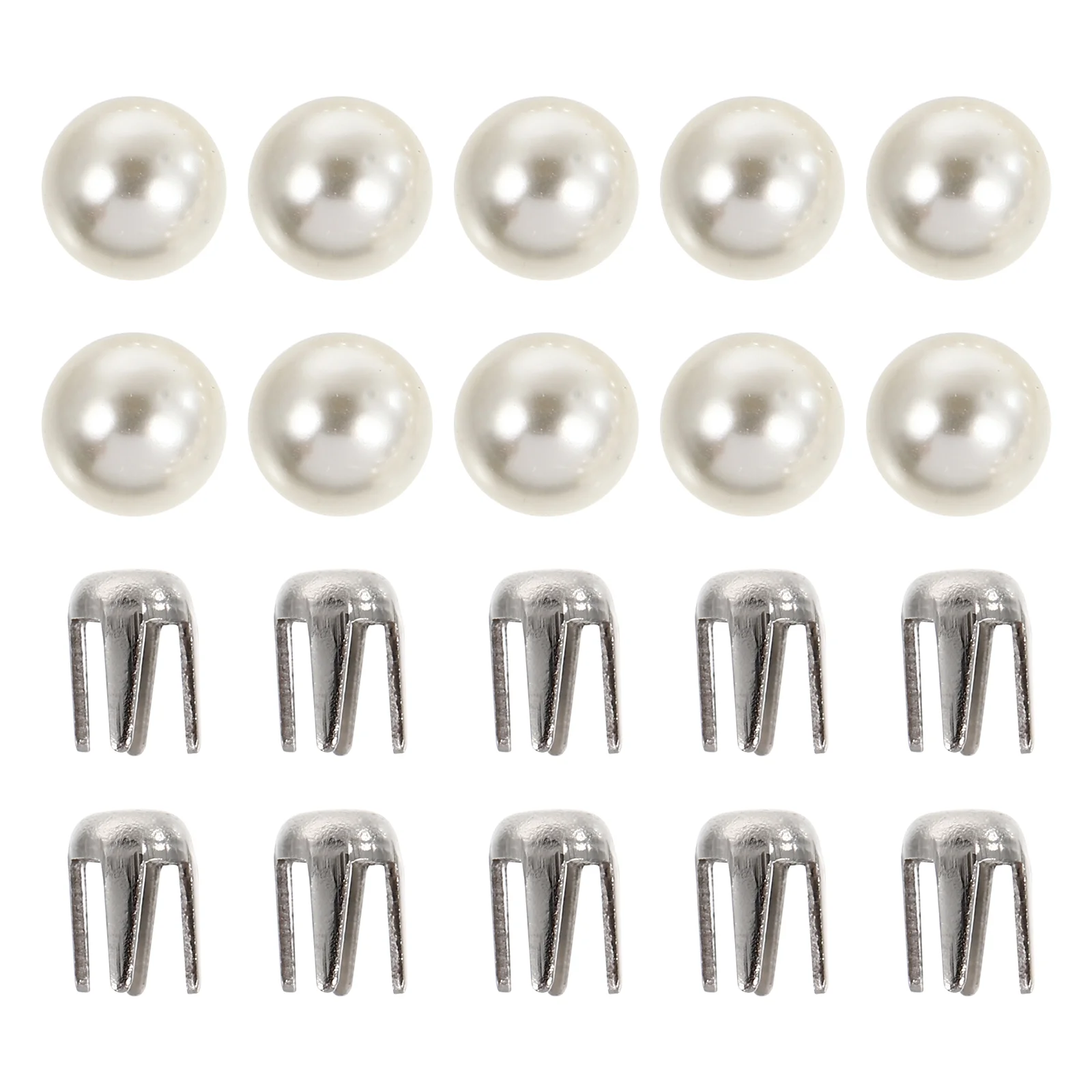 

150 sets of Pearl Design Rivets Imitation Pearl Rivet Studs Round Pearl Rivets
