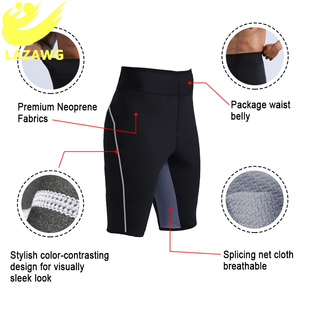 LAZAWG Sport Shirt + Pant Body Shaper Slimming Waist Trainer Men Tank Top Neoprene Sweat Sauna Vest Shapewear Fat Burn Corset