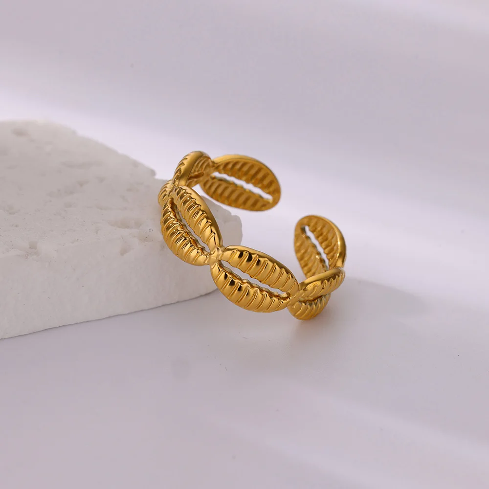 Stainless Steel Lips Rings Gold Color Geometric