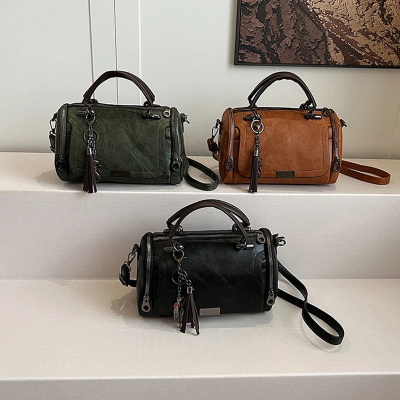 Women Crossbody Bag Pillow Bags Big Capacity Fashion Single Shoulder Bags Vintage All Match Boston Crossbody Bags