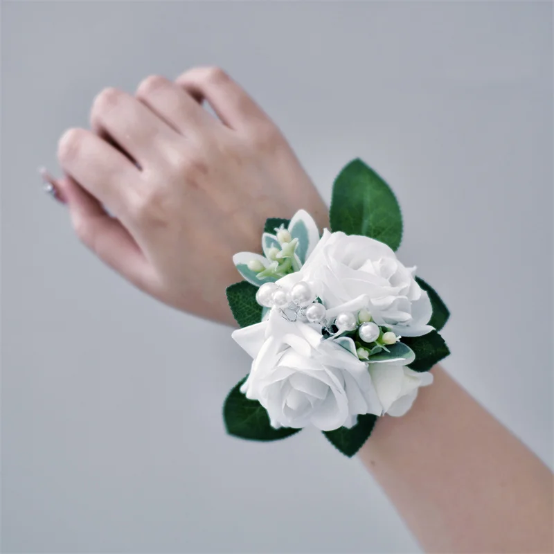 Hochzeit Blume Im Knopfloch Silk Rosen Corsage Brautjungfer Hight Qualität Armband Blumen Zeuge Mann Knopfloch Anzug Zubehör Broche – Detail 26