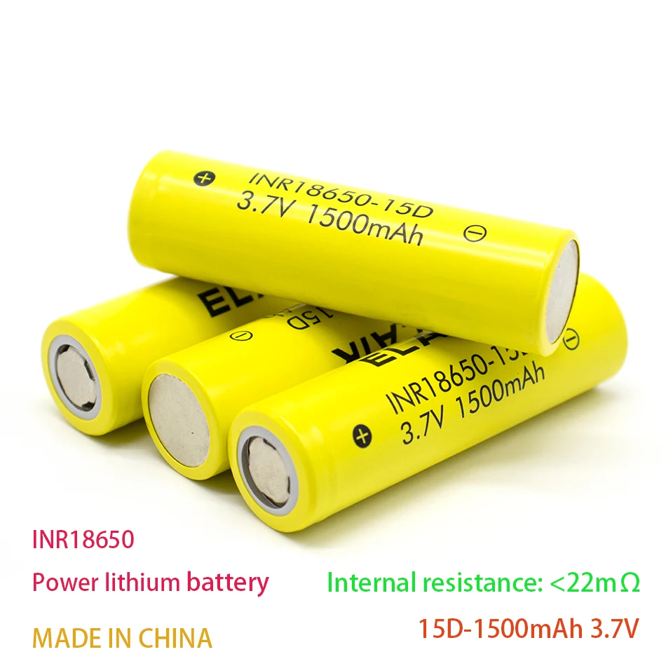 

4PCS INR18650 3.7V 1500mAh Power battery rechargeable power lithium battery is suitable for power tools and power batteries