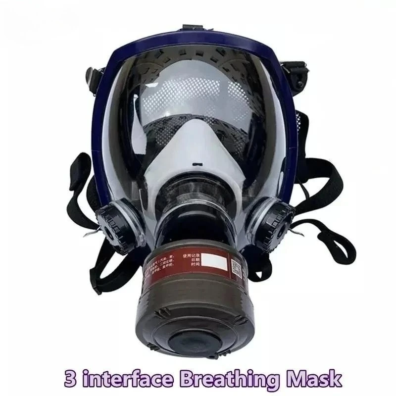 

Multipurpose Full Gas Mask, Spherical, Super Clear, Fully Sealed, Protective, Spray Paint, Industrial Pollution, 3 Ports