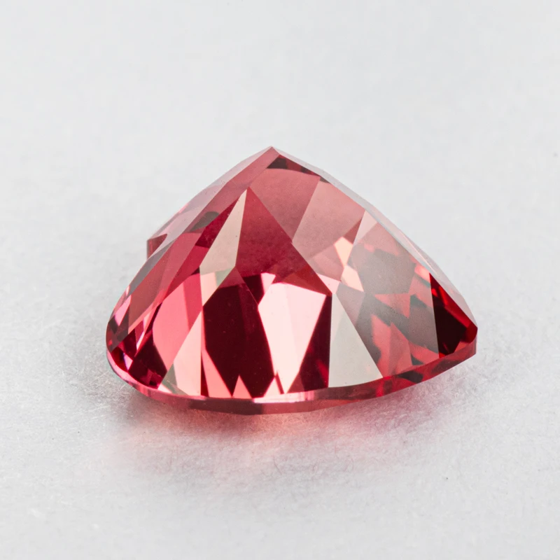 Lab Grown Sapphire Heart Shape Sunset Red Color Stones for Charms Diy Jewelry Making Rings Pendant Selectable  AGL Certificate