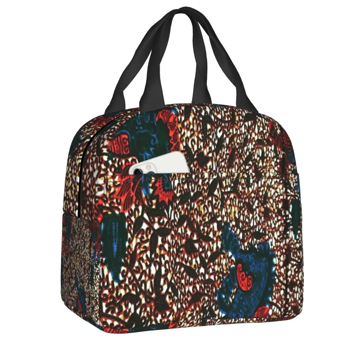 

African Ankara Print Inspired Art Lunch Boxes for Women Leakproof Cooler Thermal Food Insulated Lunch Bag Kids School Children