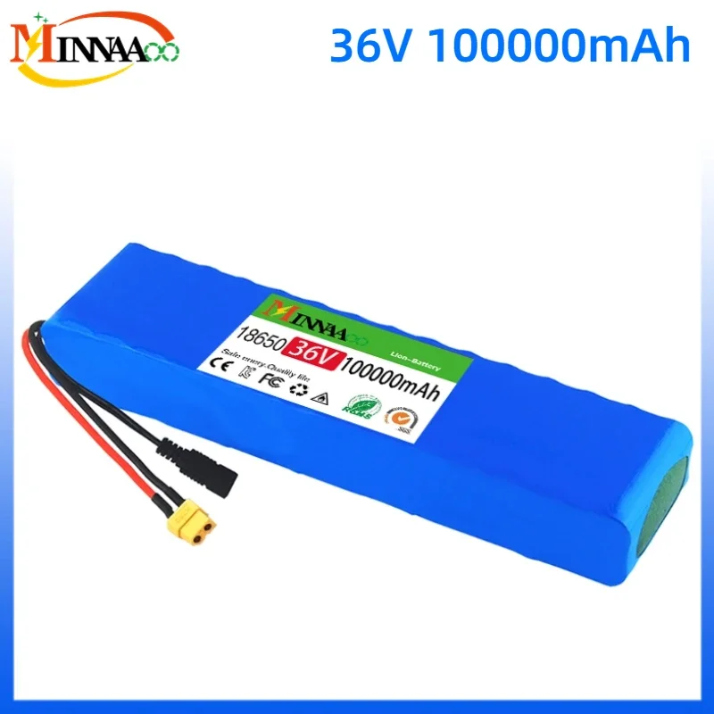 

36V 100Ah 10S3P 18650 Lithium Battery Pack 100 Watt 20A BMS T XT60 Plug for Xiaomi Mijia M365 Electric Bicycle Scooter