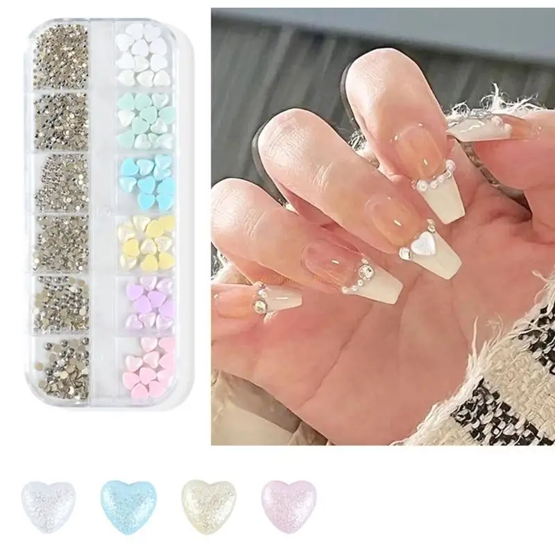 1Box Nail Art Pearl Exquisite DIY Lightweight Shaped Pearl Stone Shell Nail  Art Accessories for Women 