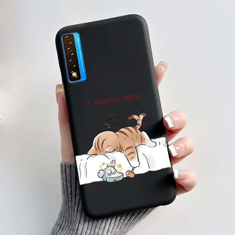 Floral Pattern Shockproof Case - Fashion Cartoon Design, Soft Black Cover